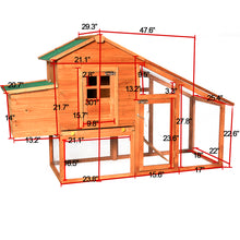 Load image into Gallery viewer, 75" Deluxe Wooden Chicken Coop Backyard Nest Box Hen House Rabbit Wood Hutch
